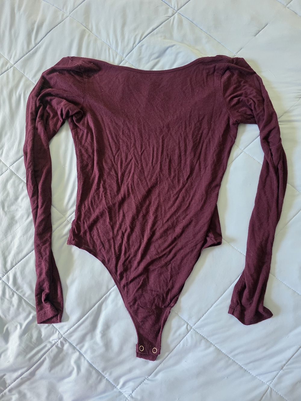 Long Sleeve Maroon Bodysuit | Size Medium